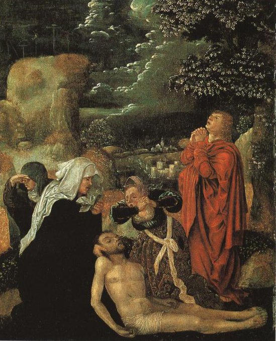 549x678 The Lamentation Painting Ulrigh Apt The Elder Oil Paintings - Lamentation Painting