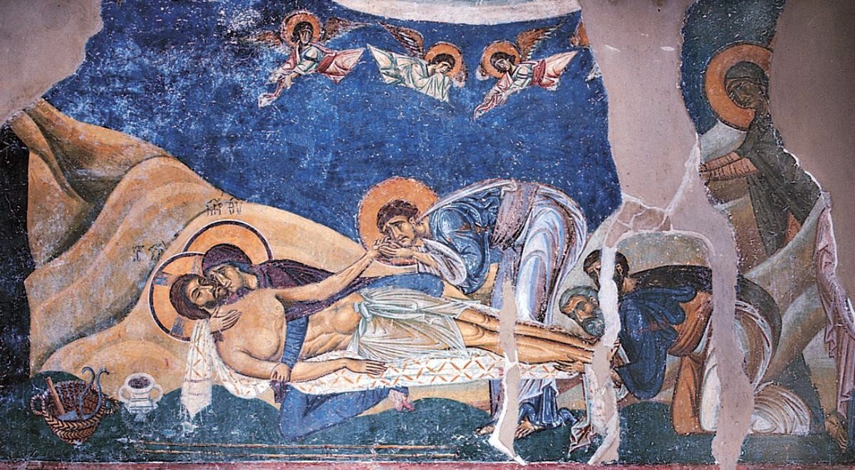 1200x660 Anonymous. Lamentation Over The Dead Christ. St Panteleimon - Lamentation Painting