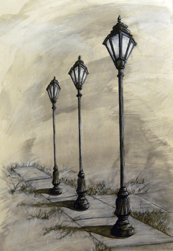 600x869 Lamp Posts By Schappell - Lamp Post Painting