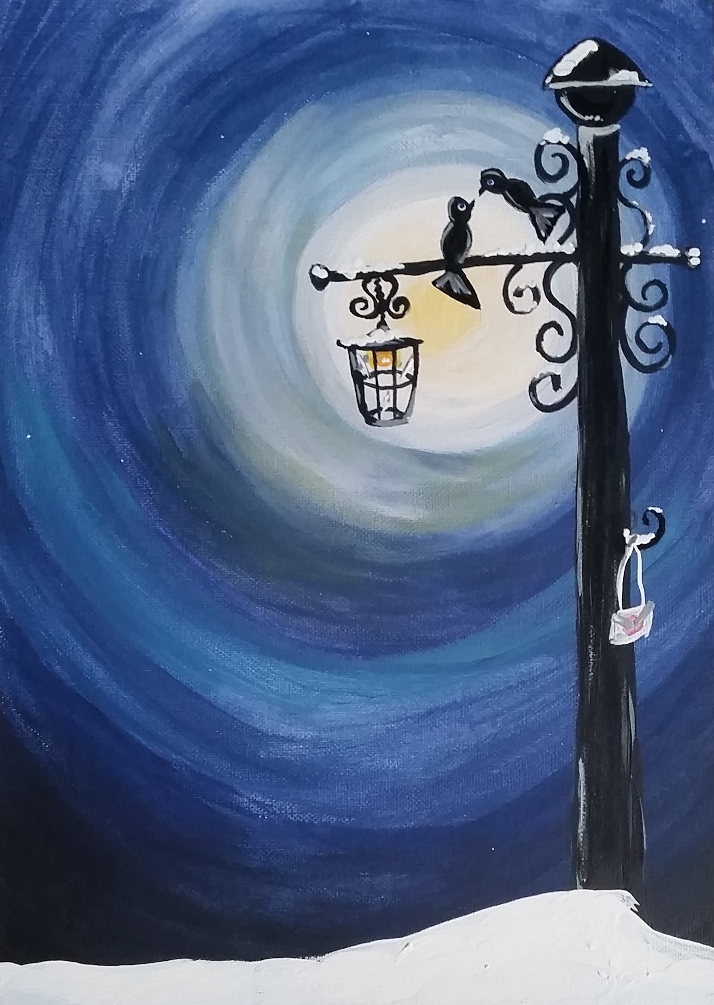 1421x2000 Saturday Love Letters On The Lamp Post - Lamp Post Painting