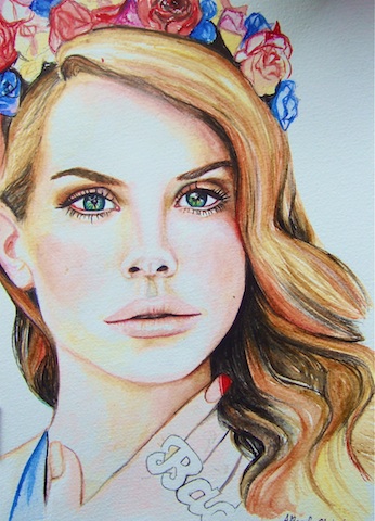 346x480 Lana Del Rey Painting By Allanahclaire - Lana Del Rey Painting