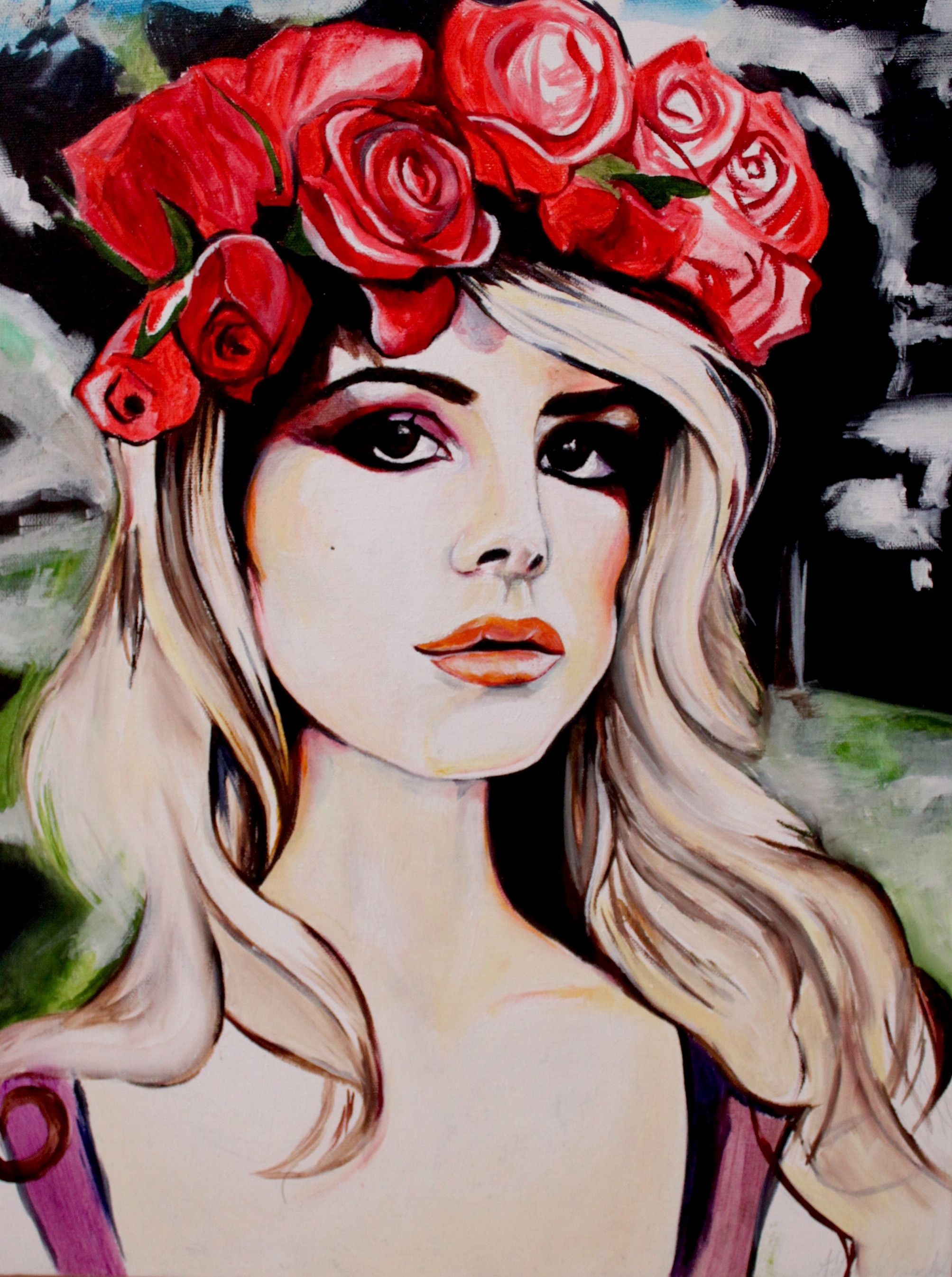 2007x2689 Lana Del Rey Painting Art Artist - Lana Del Rey Painting