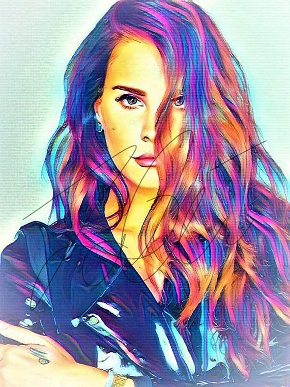 570x760 Lana Del Rey Abstract Drawing Print Wall Art Painting Hand Drawn - Lana Del Rey Painting
