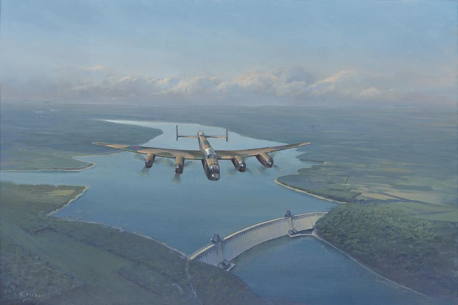 900x600 Lancaster Bomber Painting By Richard Picton - Lancaster Painting