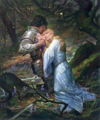 331x400 Loving In The Light And The Dark King Arthur, Betrayal And Folklore - Lancelot And Guinevere Painting