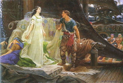 421x285 Arthurian Legends Illustrated Part Ii - Lancelot And Guinevere Painting