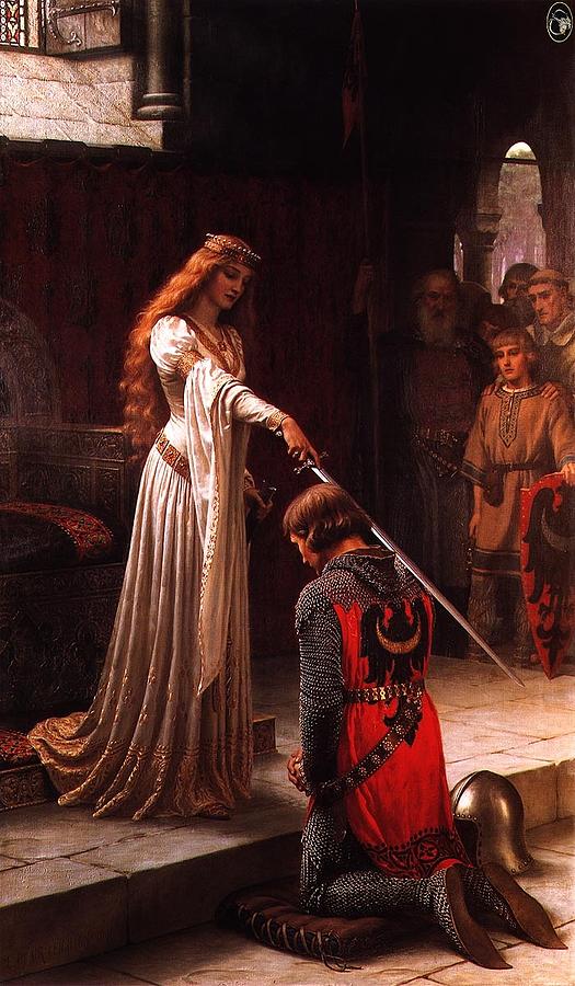 525x900 Queen Guinevere And Sir Lancelot Painting By Motionage Designs - Lancelot Painting