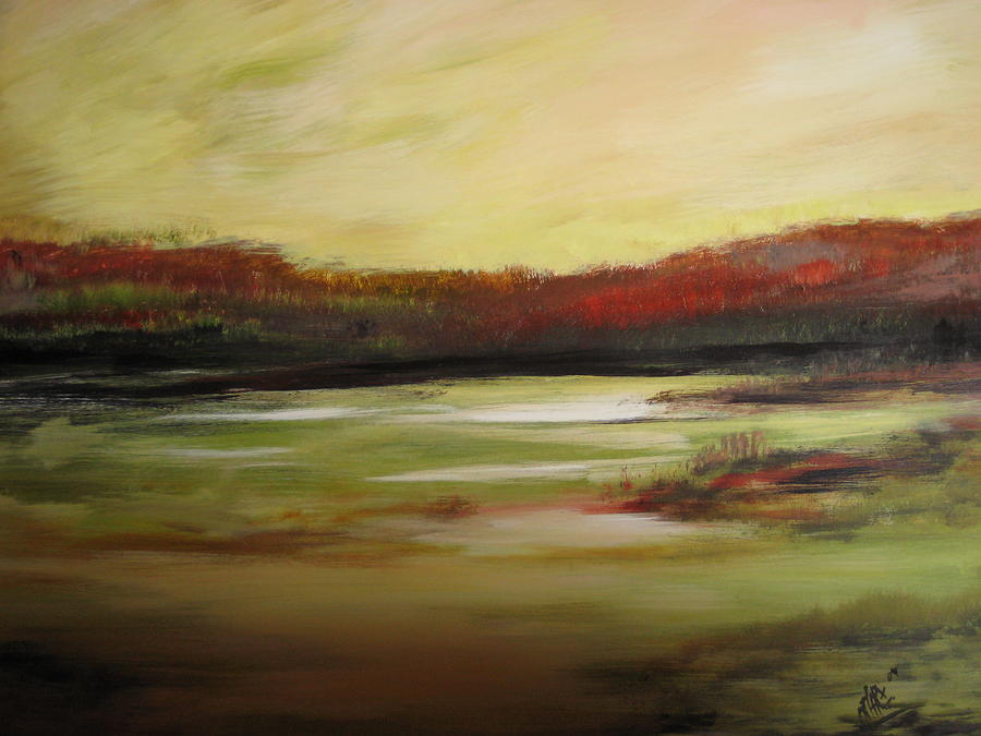 900x675 Marsh Land Painting By Marcia Crispino - Land Painting