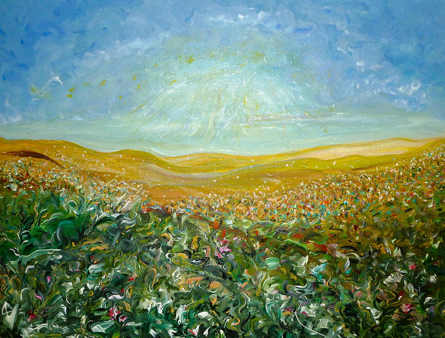 900x683 Promised Land Painting By Sara Credito - Land Painting