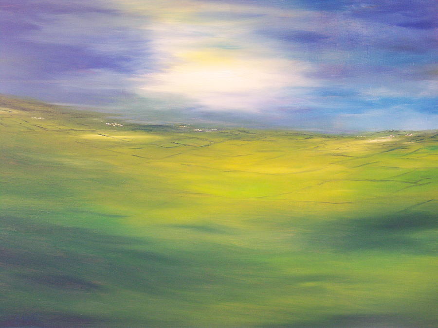 900x675 Where Land Sea And Sky Meet Sun In My Eyes Painting By Conor Murphy - Land Painting