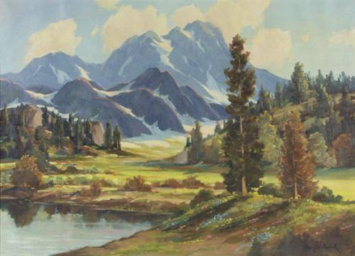 500x360 Oil Painting, Oliver Glen Barrett, Land - Land Painting