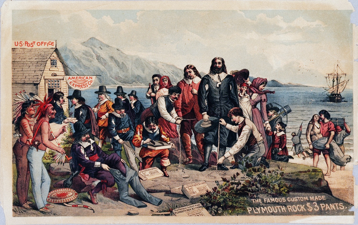 1497x941 Pilgrim Pants Streetsofsalem - Landing Of The Pilgrims Painting