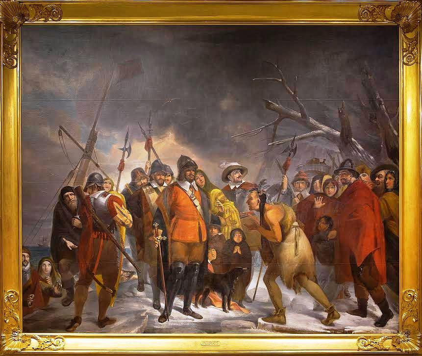 861x726 Restored - Landing Of The Pilgrims Painting