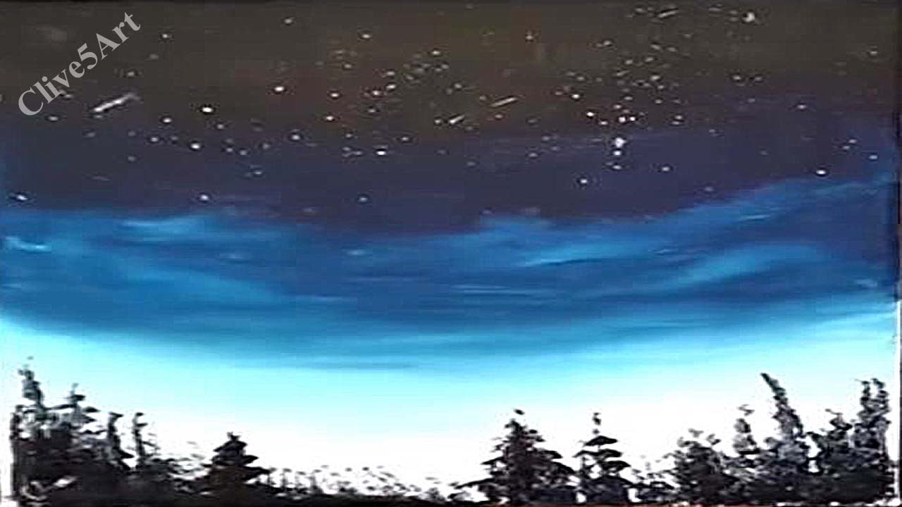 1280x720 Easy Night Sky, Acrylic Painting For Beginners,acrylic Painting - Landscape Night Painting