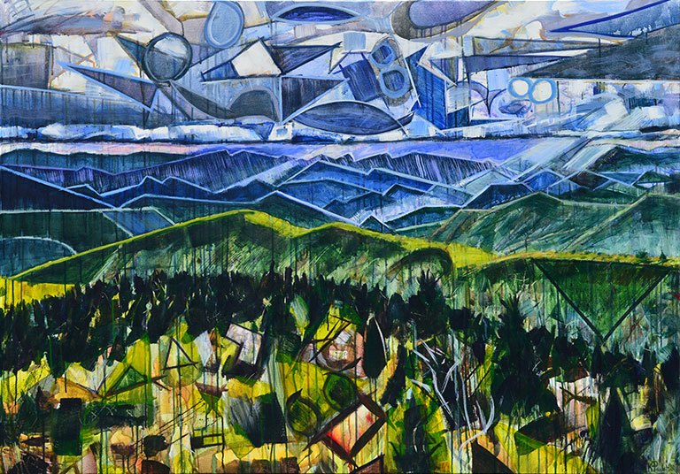 768x536 Appalachian Mountains Landscape Painting Abstract Art For Sale - Landscape Painting Artists