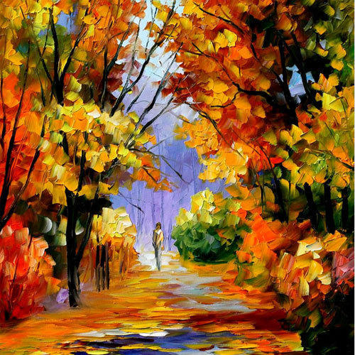 500x500 Natural Landscape Painting - Landscape Painting Images