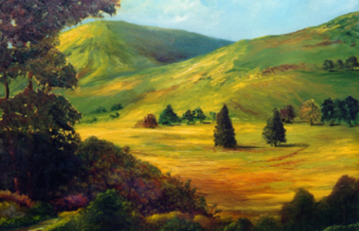 700x450 Space Landscape Painting - Landscape Painting Images