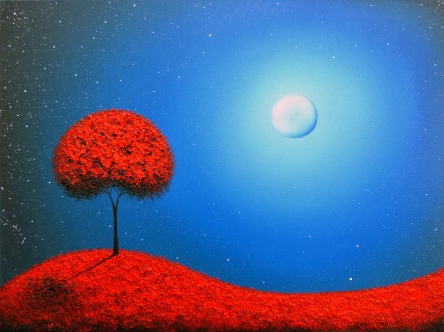 900x672 Original Painting, Oil Painting, Contemporary Art Surreal Painting - Landscape Painting Night