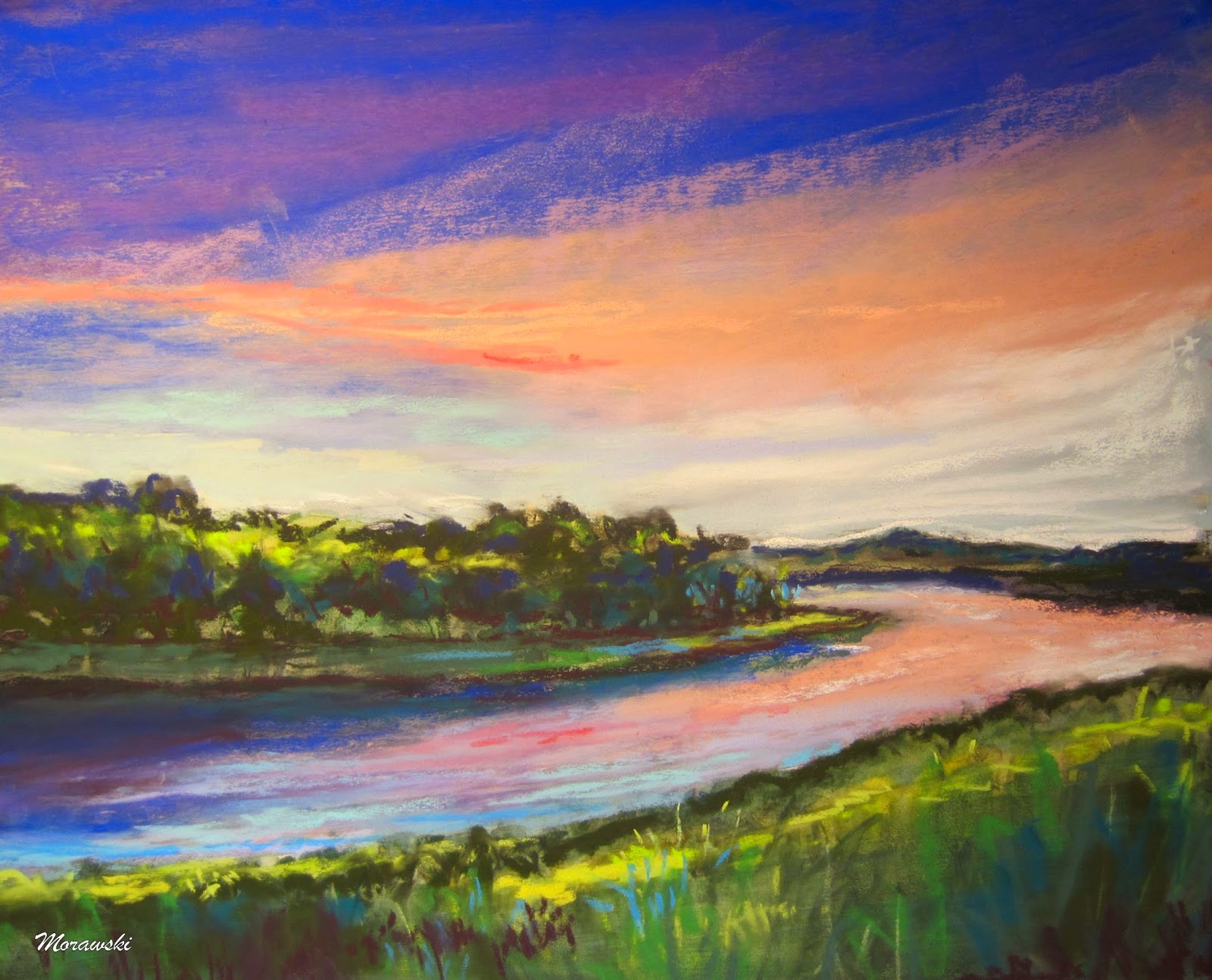 1600x1294 Seasons Morning, Noon, And Night Landscape Paintings - Landscape Painting Night