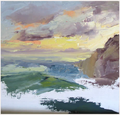 498x480 Palette Knife Seascape Painting Demonstration - Landscape Painting With Palette Knife