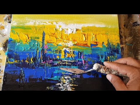 480x360 Abstract Painting Art Abstract Landscape - Landscape Painting With Palette Knife