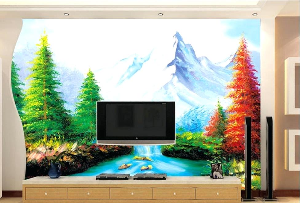 976x663 Landscape Wall Painting Custom Wallpaper Pare Landscape Painting - Landscape Wall Painting