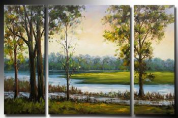 350x232 The Spring River Modern Canvas Art Wall Decor Landscape Oil - Landscape Wall Painting
