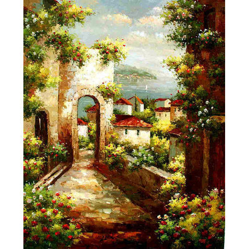500x500 Abstract Landscape Wall Painting - Landscape Wall Painting