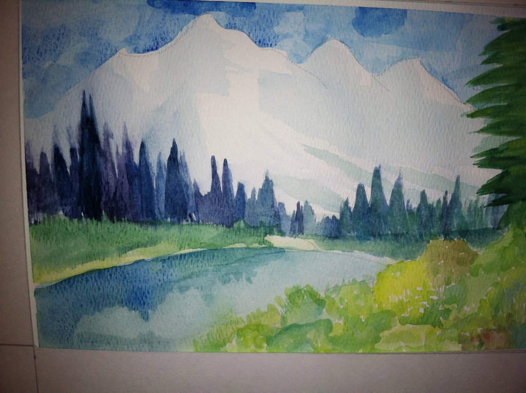 1024x765 Water Color Landscape Painting By Blackpawkitty - Landscape Water Painting