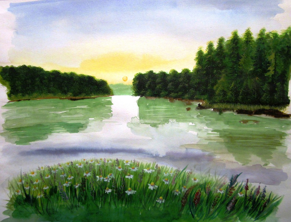 Landscape Water Painting at PaintingValley.com | Explore collection of ...