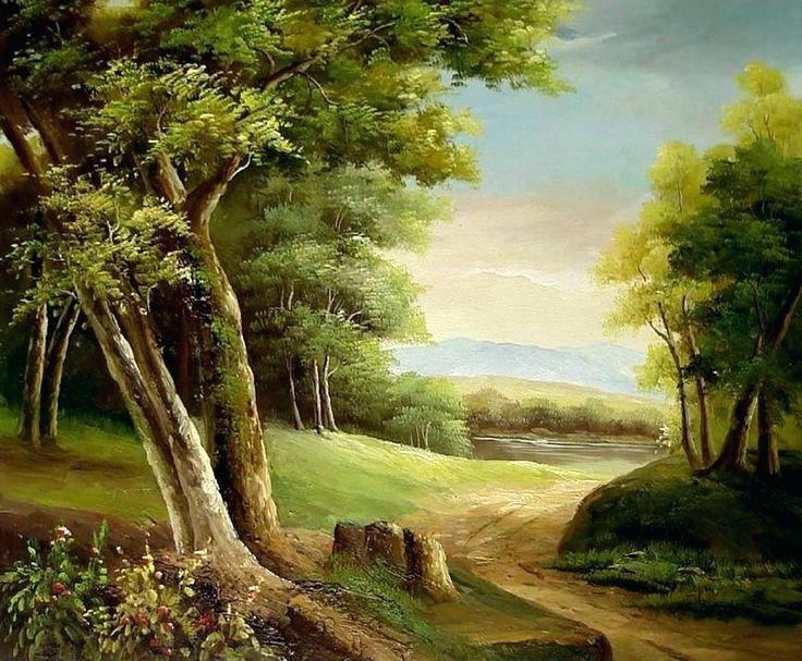 736x607 Landscape Painting Ideas For Beginners Landscape Painting Ideas - Landscaping Painting Pictures