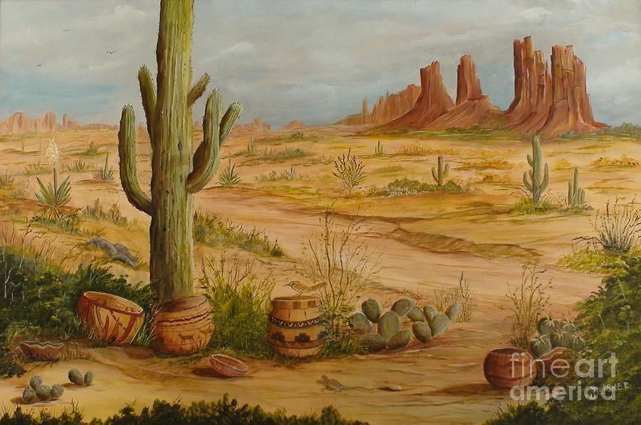 900x598 Desert Landscape Painting By Jeanie Beisner - Landscaping Painting Pictures