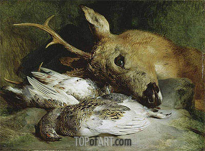 400x295 Head Of A Roebuck And Two Ptarmigan Landseer Painting - Landseer Painting