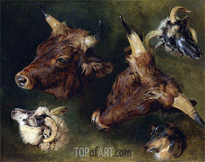 400x317 Studies Of Cattle And Sheep Landseer Painting Reproduction - Landseer Painting