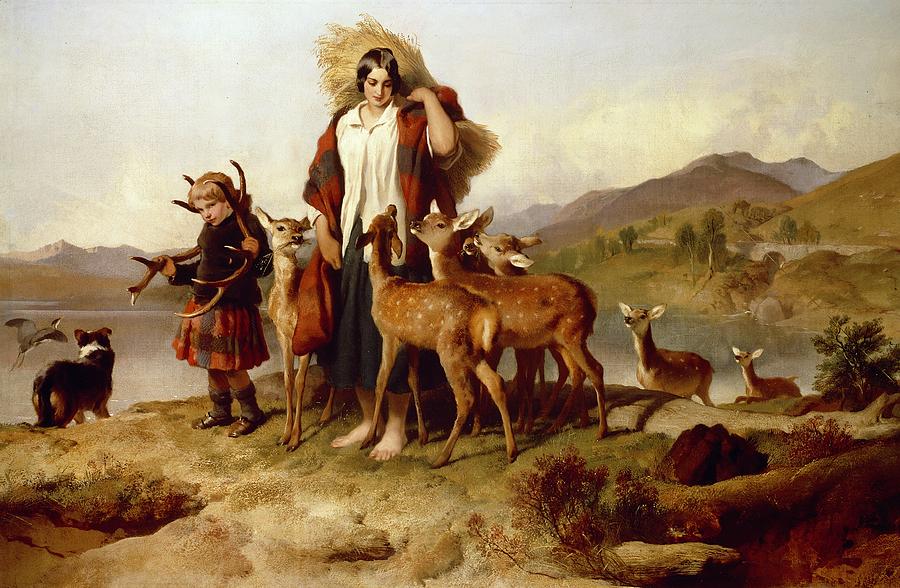 900x588 The Forester's Family Painting By Sir Edwin Landseer - Landseer Painting