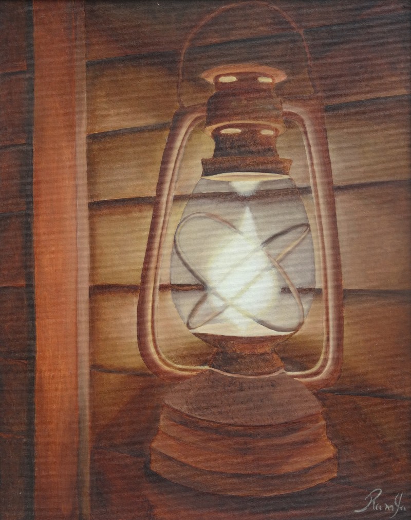 800x1010 Lantern By Artist Ramya Sadasivam Still Life Art Oil Paintings - Lantern Painting