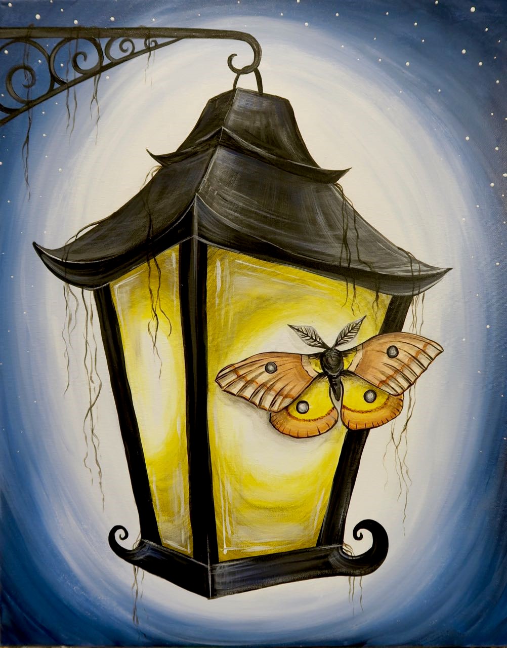 1002x1280 Moth And Lantern Painting! - Lantern Painting