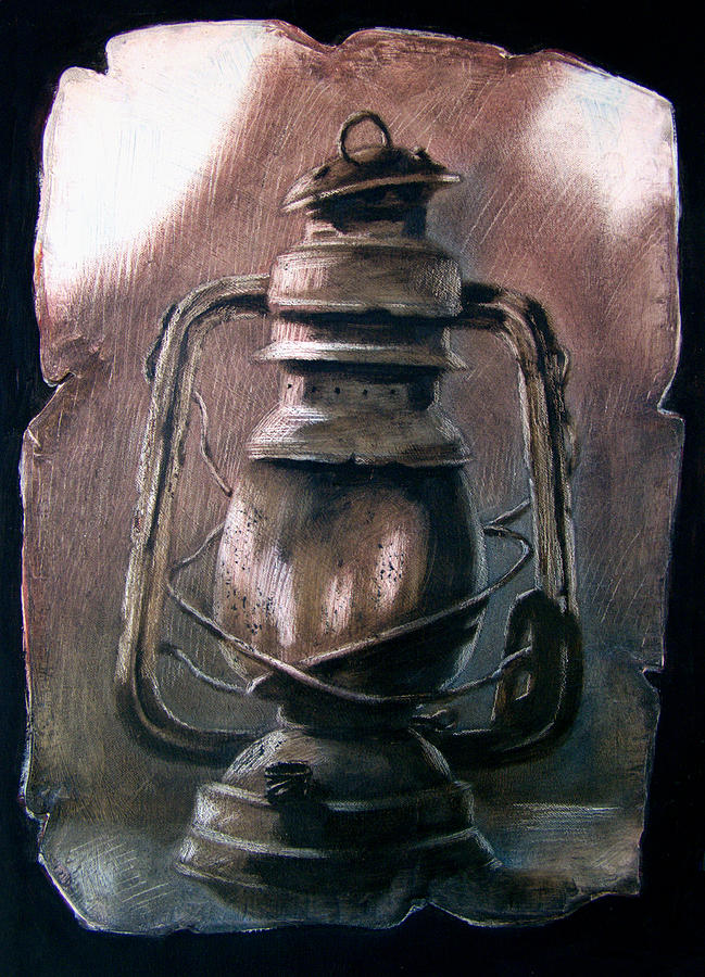 649x900 Old Lantern Painting By Darko Beranovic - Lantern Painting