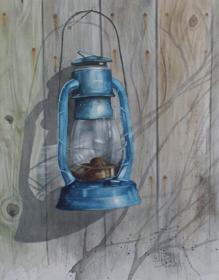 705x900 Old Lantern Painting By Denny Dowdy - Lantern Painting