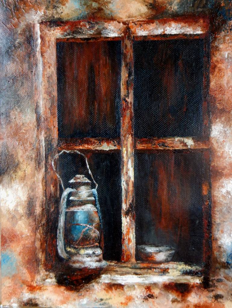 770x1021 Saatchi Art Hurricane Lantern Painting By Faria Binte Firoz - Lantern Painting