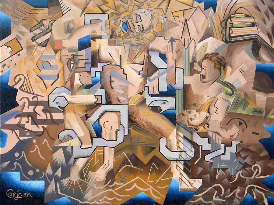 900x672 Laocoon And Sons Painting By David Corrigan - Laocoon Painting