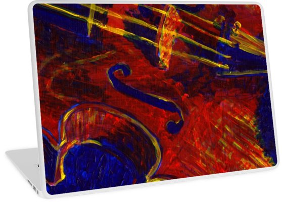 558x400 Primary Colors Viola Painting Laptop Skins By Lysswhitart Redbubble - Laptop Painting