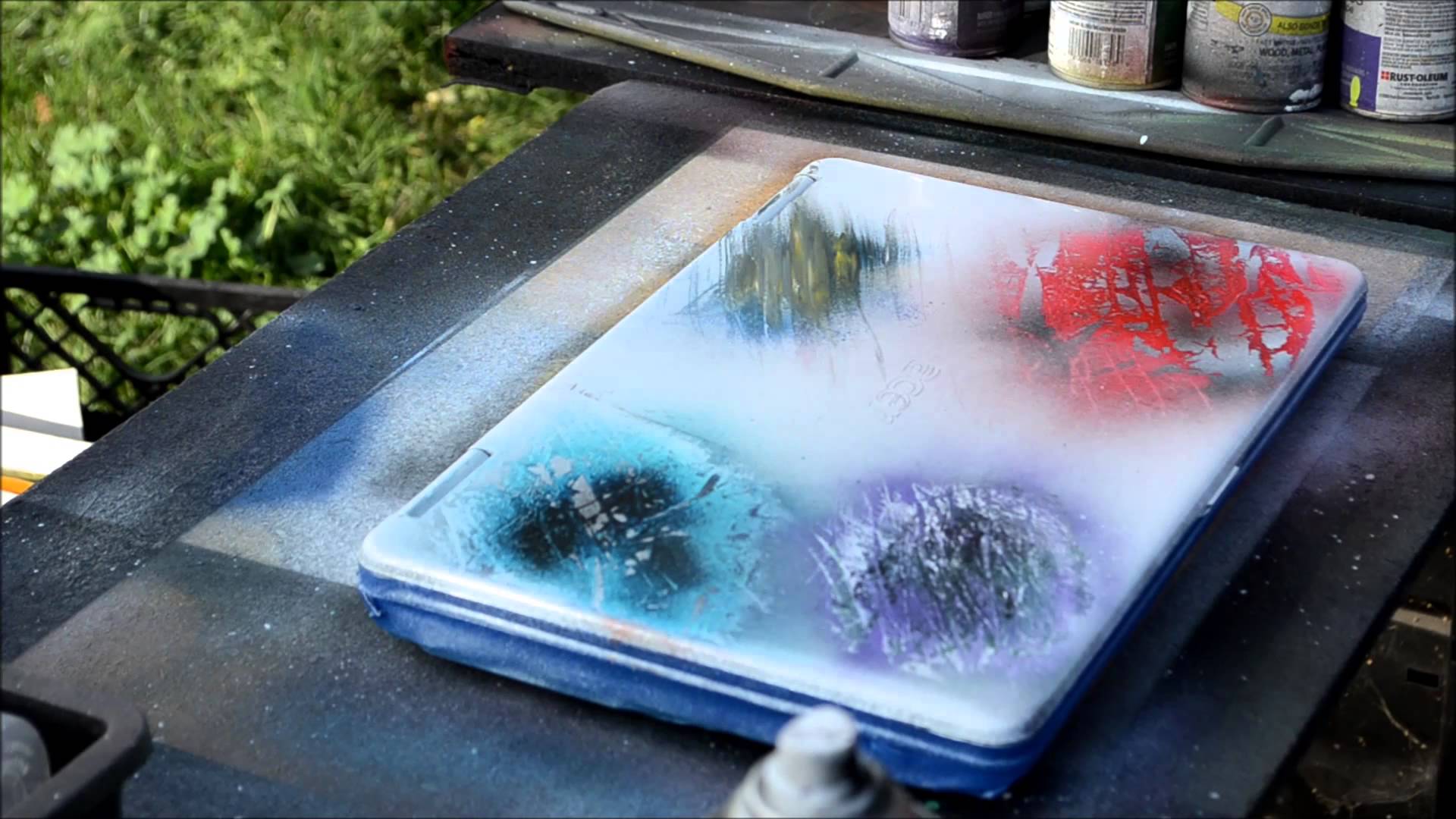 1920x1080 Spray Paint Art On A Laptop - Laptop Painting