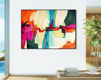 340x270 Large Abstract Painting Print Blue Abstract Art Print Large - Large Abstract Painting