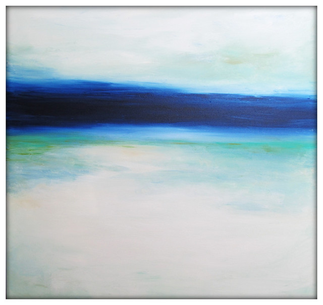 640x606 Large Abstract Painting On Canvas Modern Acrylic Skyline 40x40 - Large Abstract Painting On Canvas