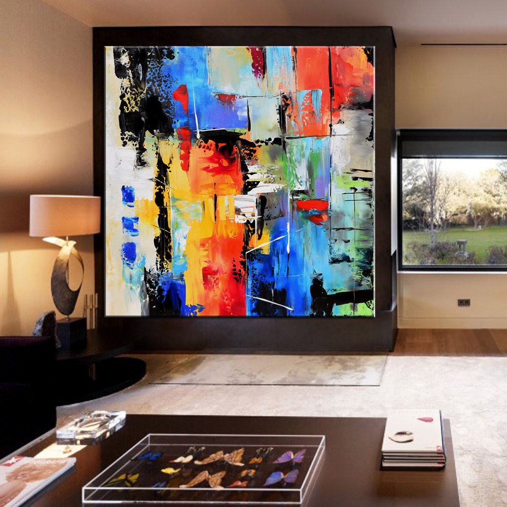 1000x1000 Modern Art Home Decor - Large Abstract Painting On Canvas