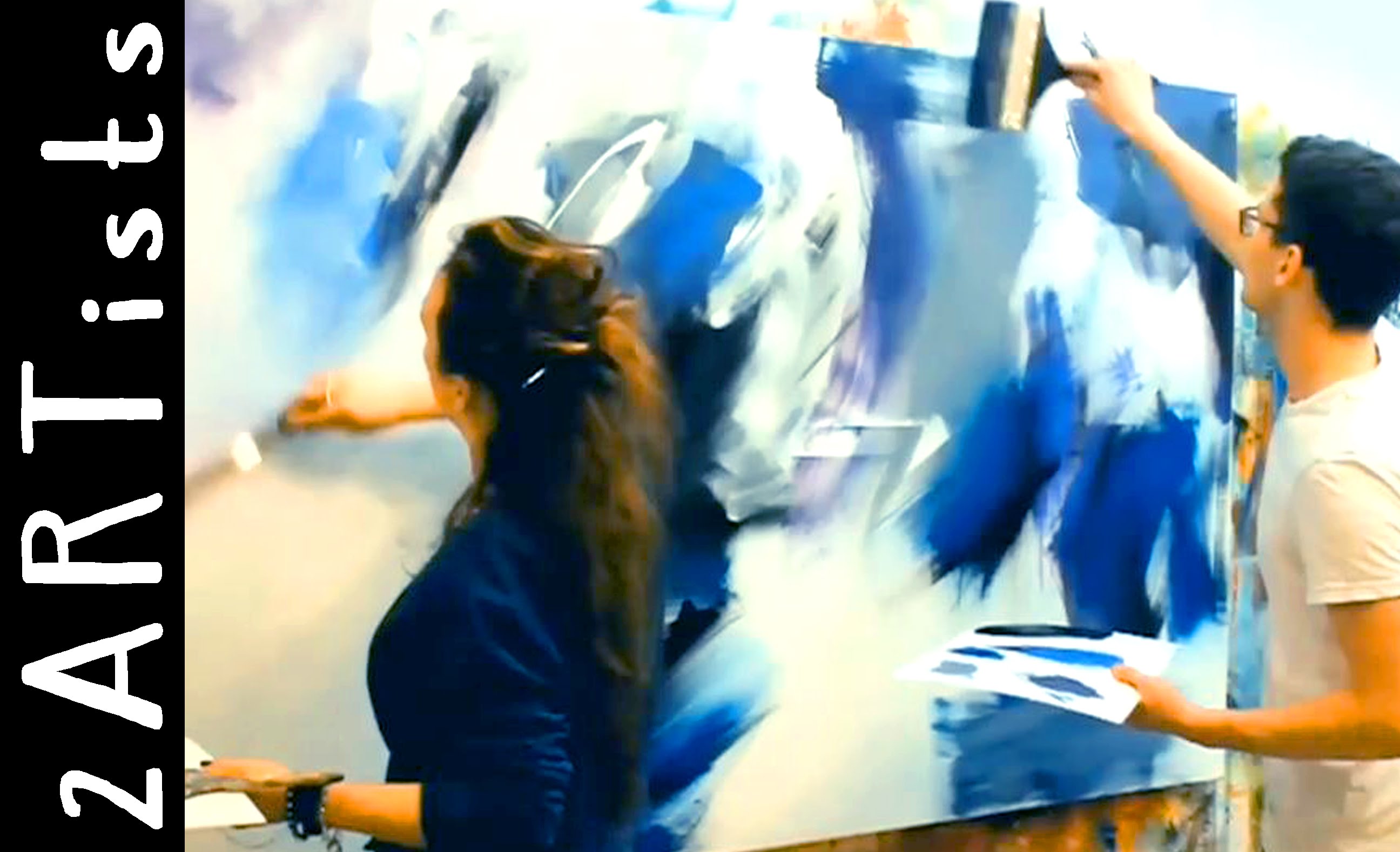 2592x1578 Large Abstract Acrylic Painting Demo - Large Acrylic Painting