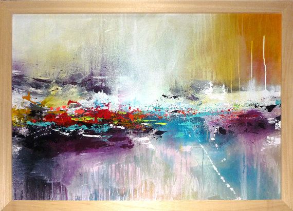 570x411 Original Large Abstract Painting, Acrylic Painting, Framed - Large Acrylic Painting