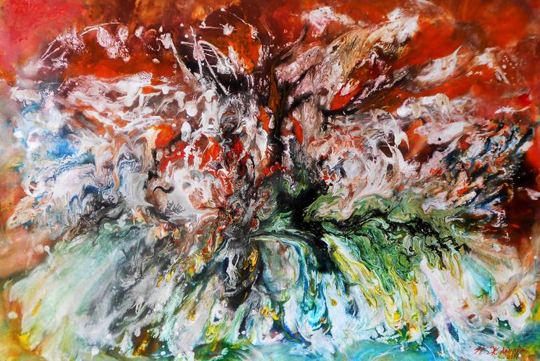770x514 Saatchi Art Abstract Original Painting Landscape Summer Heat - Large Acrylic Painting