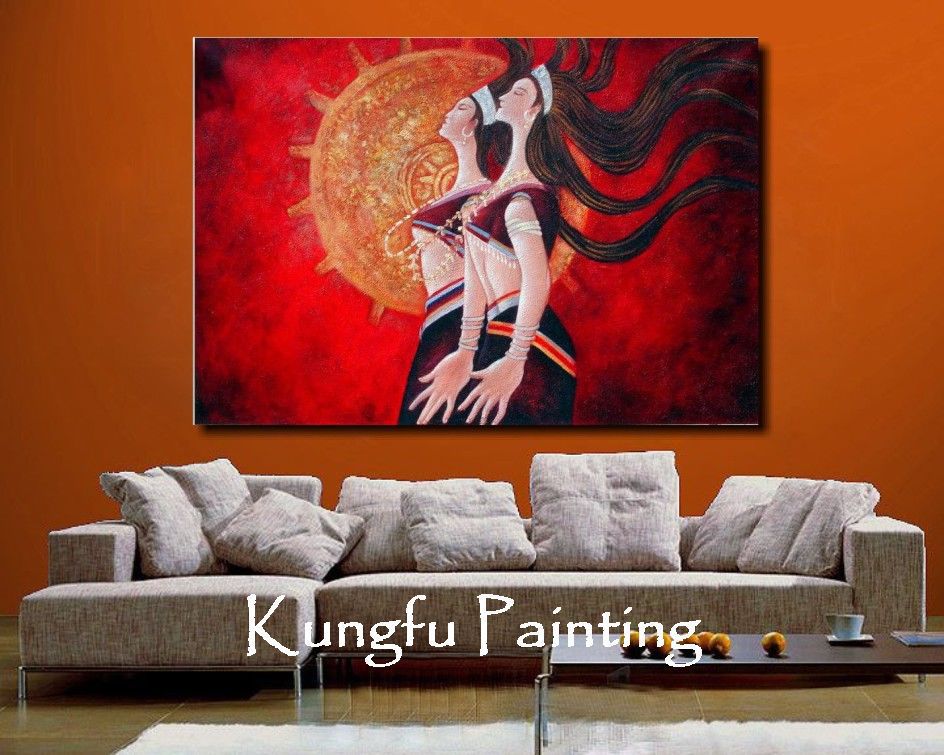 944x755 L4089 100% Hand Painted Unframed Good Quality Large Wall Decor - Large African Woman Painting